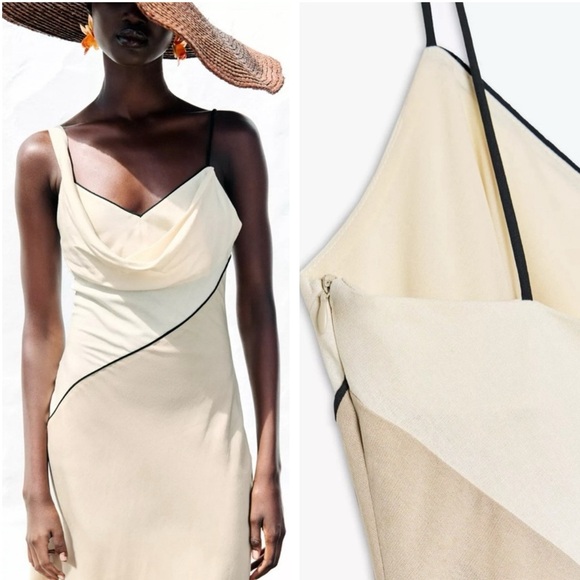 NWT Zara Combination Midi Dress Size M - Picture 8 of 15